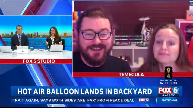 Hot air balloon makes emergency landing in Temecula backyard