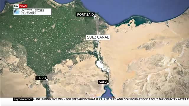 Maritime traffic jam Ship blocking Suez Canal could take weeks to dislodge