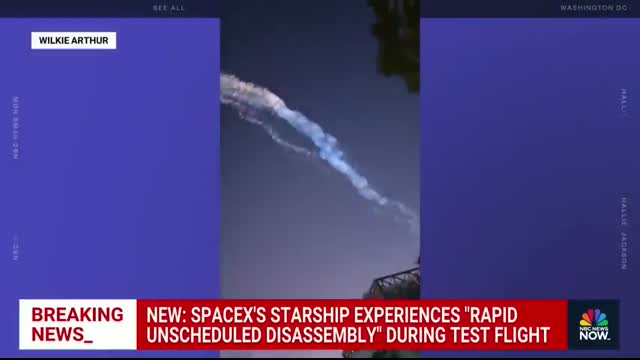 Videos on social media show Starship debris streaming across the sky