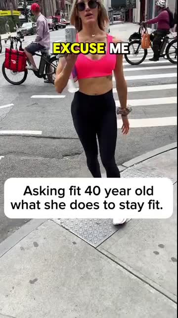 Asking fit woman what she does for her workouts. #workout #girlswholift #nyc #fitness