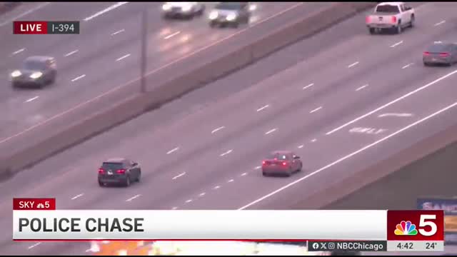 FULL Aerial view of WILD police chase in Chicago