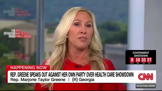Marjorie Taylor Greene blames Republican leaders for government shutdown