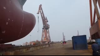 Launching  Hansa Australia  3600 TEU Container Ship @ Shanghai Shipyard