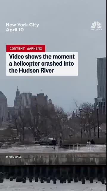 Video shows the moment a helicopter crashed into the Hudson River