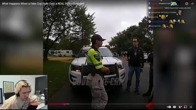 What Happens When a Fake Cop Pulls Over a REAL Police Sergeant   xQc Reacts