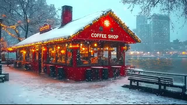 Зимний кофейный джаз ❄️ Уютный джаз с атмосферой снежного праздника для расслабляющего дня