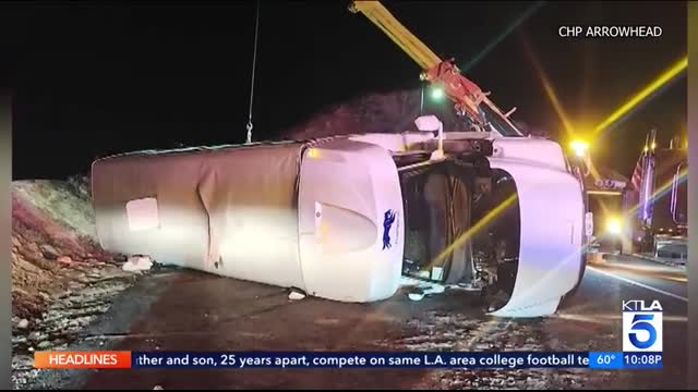 20 hospitalized in San Bernardino Mountains bus crash