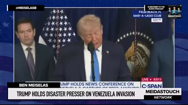 Trump holds DISASTER PRESSER on VENEZUELA INVASION