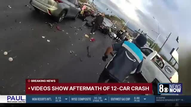 Las Vegas police release videos from triple-deadly 12-car wreck