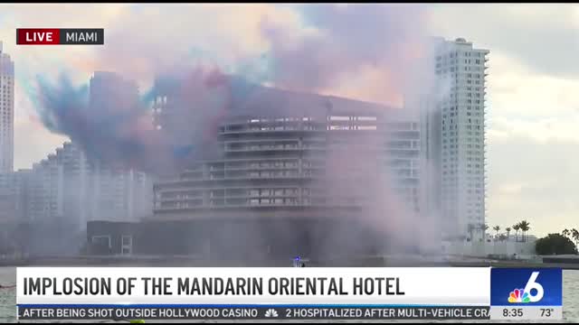 Video shows implosion of Mandarin Oriental, Miami hotel on Brickell Key