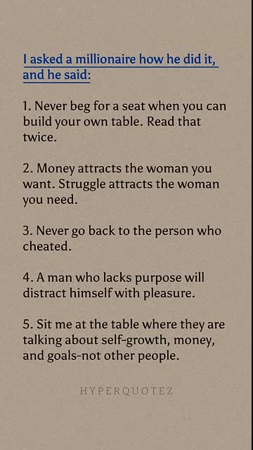 millionaire's advice ✨️