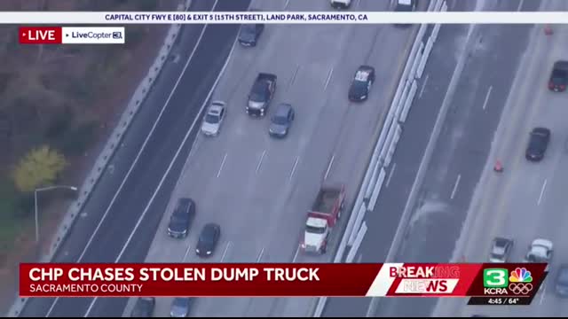 Live Police Chase of Dump Truck Ends in Major Crash