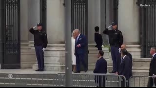 Watch King Charles makes history with public prayer with Pope Leo