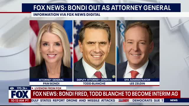 BREAKING Pam Bondi out as Attorney General