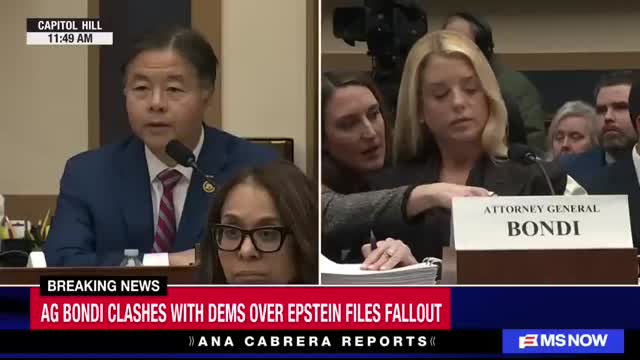 'I believe you just lied under oath' Dem Rep. asks Bondi about Trump's mentions in Epstein files