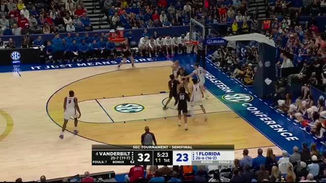 Vanderbilt Commodores vs. Florida Gators ｜ SEC Tournament Semifinal ｜ ESPN College Basketball