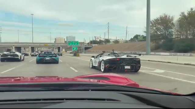 STRAIGHT PIPED V12 SUPERCARS TAKE OVER THE HIGHWAY ON INSANE RALLY!