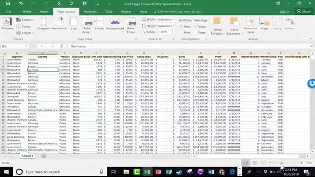 Navigating Within an Excel Spreadsheet