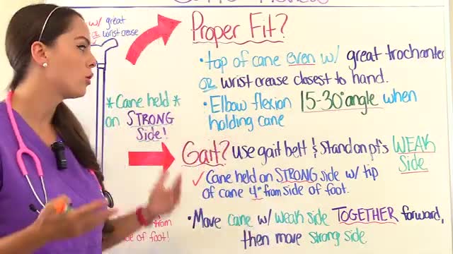 Cane Nursing Assistive Devices Mobility NCLEX (Gait & Stairs)