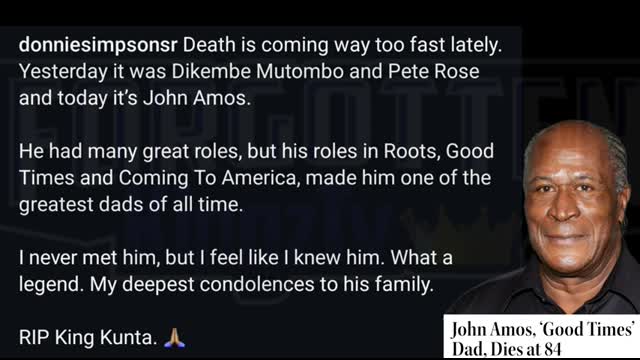 Hollywood REACTS To John Amos Passing Away At 84