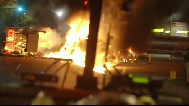 GIGANTIC Fire After Fuel Tanker Crashes Into Gas Station   Nightwatch   A&E
