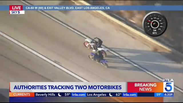 Officers chase large group of motorbike riders in L.A. County