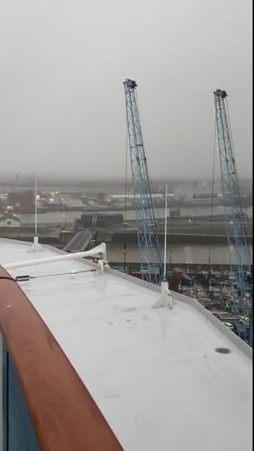Bad weather and it's very cold here in the Port of Bremerhaven, Germany!
